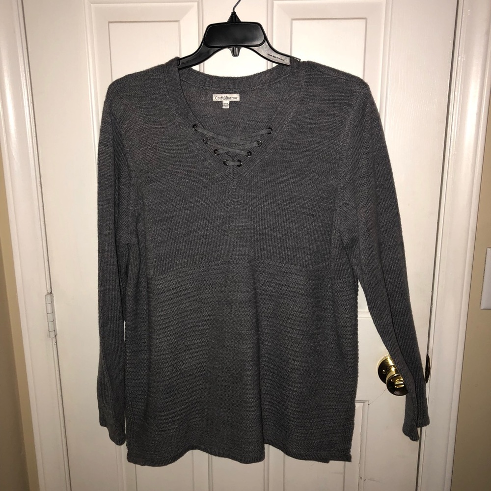 Comfy Gray Knit Sweater